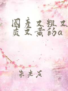 国产又粗又猛又爽又黄的a