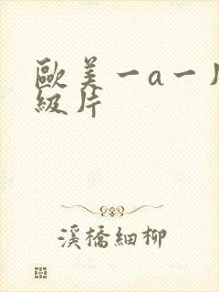 欧美一a一片一级片