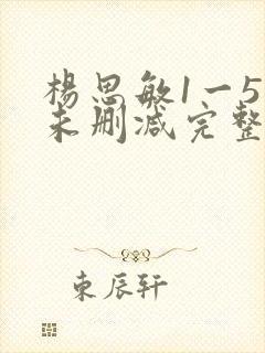 杨思敏1一5集未删减完整