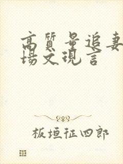 高质量追妻火葬场文现言