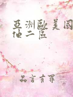 亚洲欧美国产其他二区