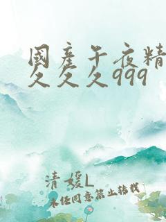 国产午夜精品久久久久999