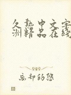 久热中文字幕亚洲精品在线视频