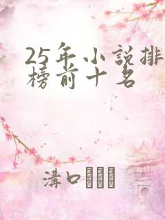 25年小说排行榜前十名