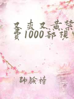 又爽又黄禁片免费1000部视频