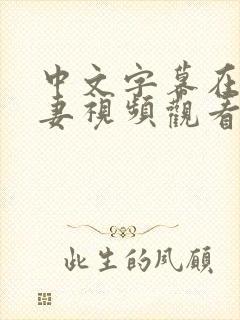 中文字幕在线人妻视频观看