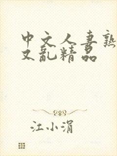 中文人妻熟女乱又乱精品