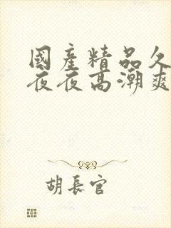 国产精品久久久夜夜高潮爽爽爽