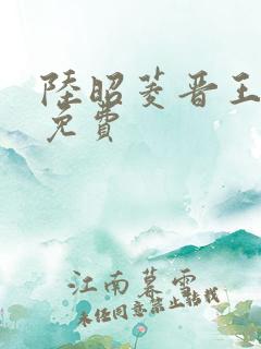 陆昭菱晋王全文免费