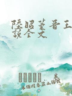 陆昭菱晋王的小说全文