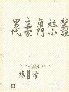 男主角姓裴的现代豪门小说