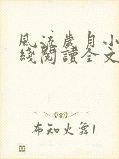 风流岁月小说在线阅读全文无弹窗