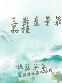 玉米产量最高的品种