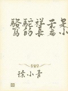 骆驼祥子是老舍写的长篇小说吗