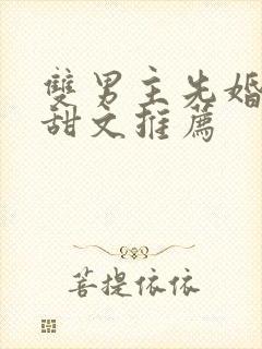 双男主先婚后爱甜文推荐