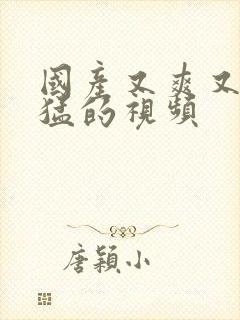 国产又爽又粗又猛的视频