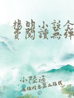 杨明小说全文免费阅读无弹窗