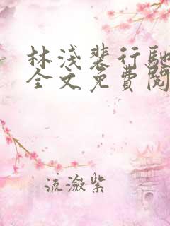 林浅裴行驰小说全文免费阅读