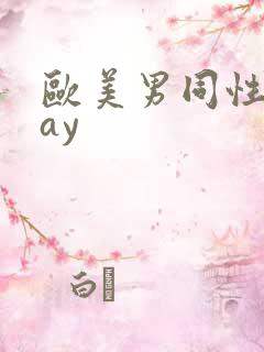 欧美男同性恋gay