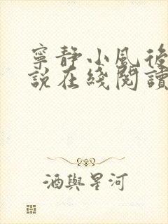 宁静小风后妈小说在线阅读无弹窗