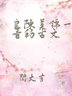 良陈美锦一样好看的古文