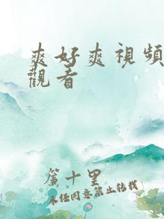 爽好爽视频在线观看