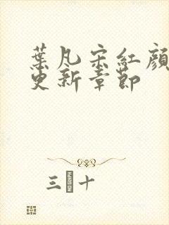 叶凡宋红颜最新更新章节