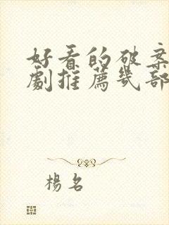 好看的破案电视剧推荐几部