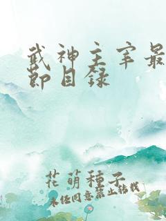 武神主宰最新章节目录