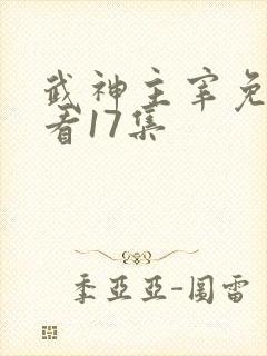 武神主宰免费观看17集