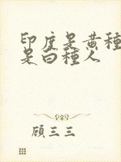 印度是黄种人还是白种人