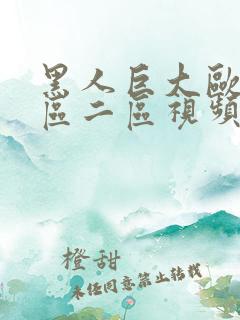 黑人巨大欧美一区二区视频