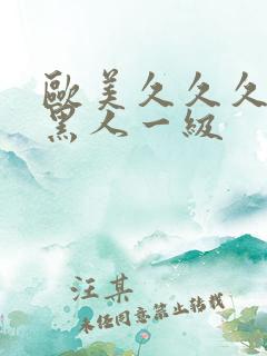 欧美久久久精品黑人一级