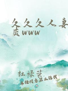 久久久人妻爽爽爽www