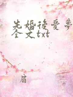 先婚后爱梦筱二全文txt