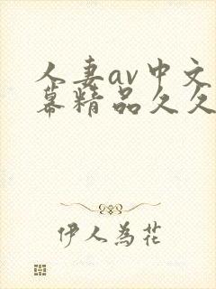 人妻av中文字幕精品久久久