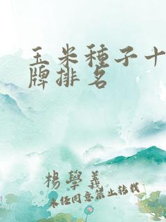 玉米种子十大名牌排名