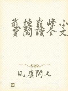 武炼巅峰小说免费阅读全文无删减