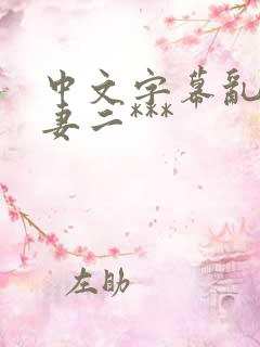 中文字幕乱码人妻二***