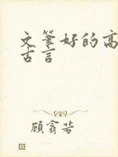 文笔好的高质量古言