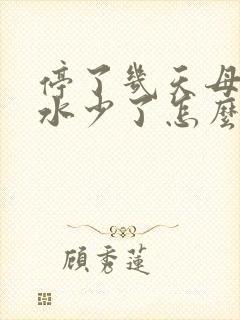 停了几天母乳奶水少了怎么办