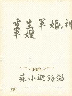 重生军婚,神医军嫂