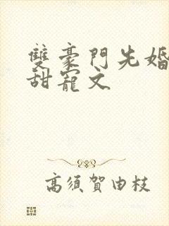 双豪门先婚后爱甜宠文