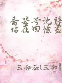 乔若兮沈辞安他站在回忆尽头免费阅读