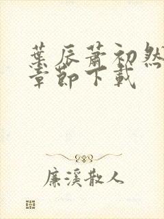 叶辰萧初然最新章节下载