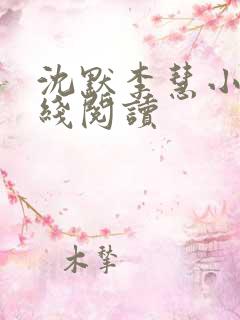 沈默李慧小说在线阅读