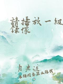 请播放一级黄色录像