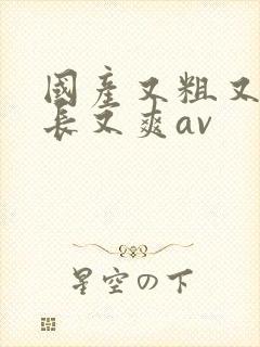 国产又粗又硬又长又爽av