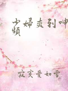 少妇爽到呻吟视频