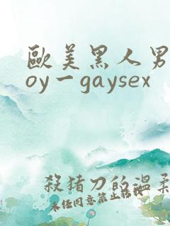 欧美黑人男同boy一gaysex